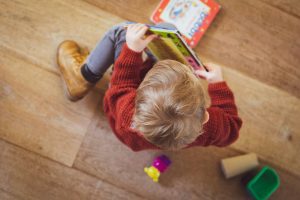 Kid with a book